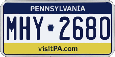 PA license plate MHY2680