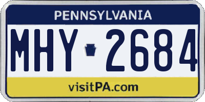 PA license plate MHY2684