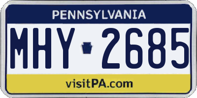 PA license plate MHY2685