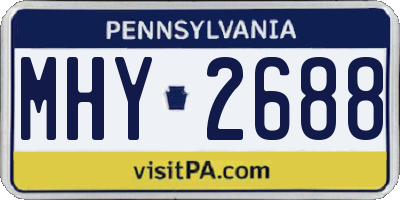PA license plate MHY2688