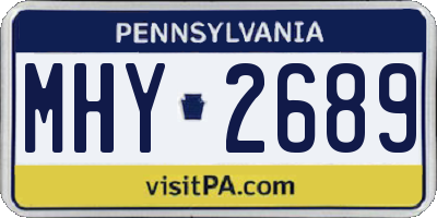 PA license plate MHY2689