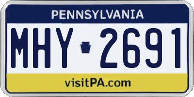 PA license plate MHY2691