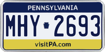 PA license plate MHY2693