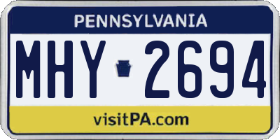PA license plate MHY2694