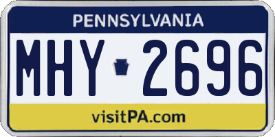 PA license plate MHY2696