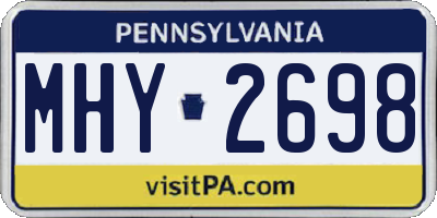 PA license plate MHY2698