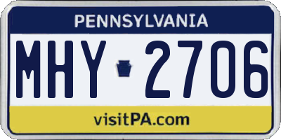 PA license plate MHY2706