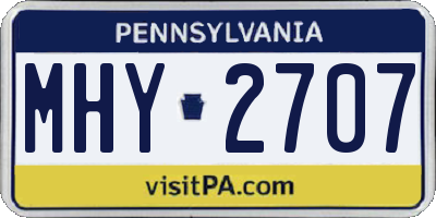 PA license plate MHY2707