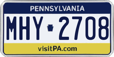 PA license plate MHY2708
