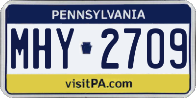 PA license plate MHY2709