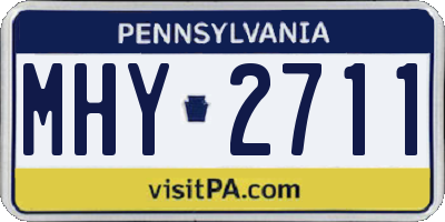 PA license plate MHY2711