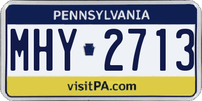 PA license plate MHY2713