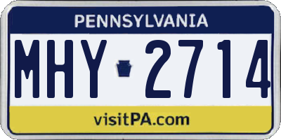 PA license plate MHY2714