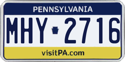 PA license plate MHY2716