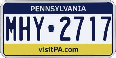 PA license plate MHY2717