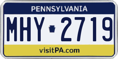 PA license plate MHY2719