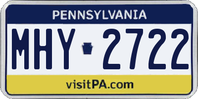 PA license plate MHY2722
