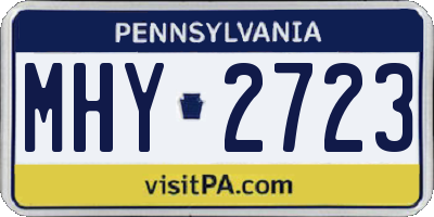 PA license plate MHY2723