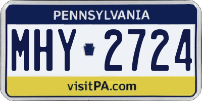 PA license plate MHY2724