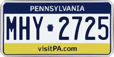 PA license plate MHY2725