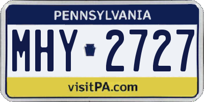 PA license plate MHY2727
