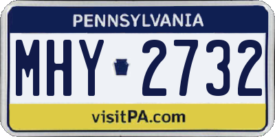 PA license plate MHY2732