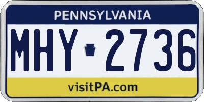 PA license plate MHY2736
