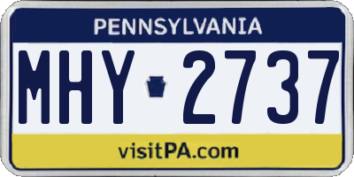PA license plate MHY2737