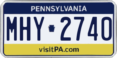 PA license plate MHY2740