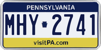 PA license plate MHY2741