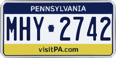 PA license plate MHY2742