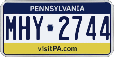 PA license plate MHY2744