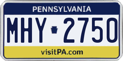 PA license plate MHY2750