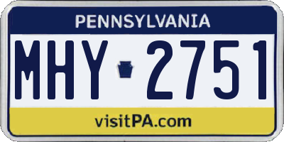 PA license plate MHY2751