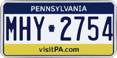 PA license plate MHY2754