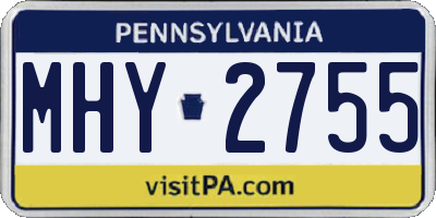 PA license plate MHY2755