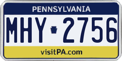 PA license plate MHY2756