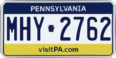 PA license plate MHY2762