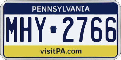 PA license plate MHY2766