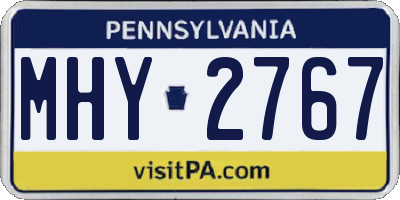 PA license plate MHY2767