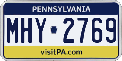 PA license plate MHY2769