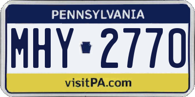PA license plate MHY2770