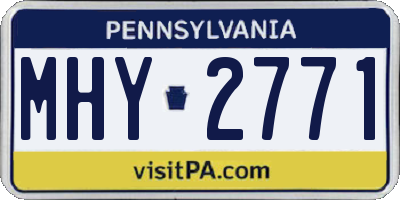PA license plate MHY2771