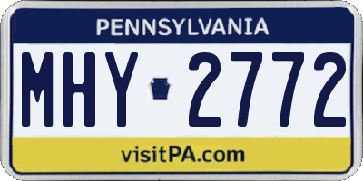 PA license plate MHY2772