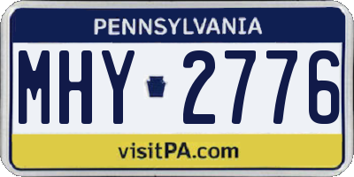 PA license plate MHY2776
