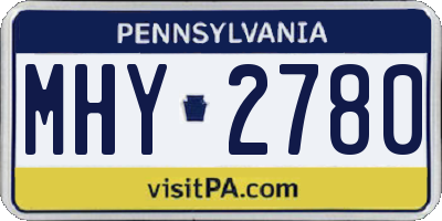 PA license plate MHY2780