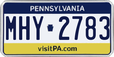 PA license plate MHY2783