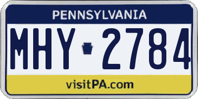 PA license plate MHY2784