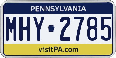 PA license plate MHY2785