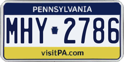 PA license plate MHY2786